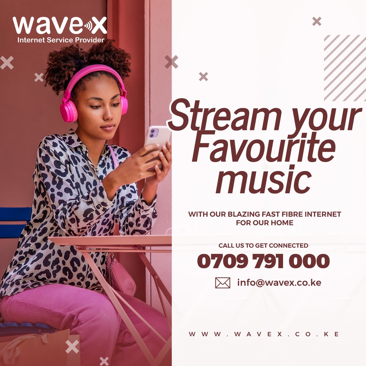 WavexISP's tweet photo. TGIF!! Enjoy streaming your favorite music on Youtube with our fiber internet for your home. 
Contact us today 0709791000 or info@wavex.co.ke to get connected.
Check out our home packages on our website
https://t.co/oarndN2Nx3
#waveXisp
#connectivity
#FTTH https://t.co/CqokJYc3aF
