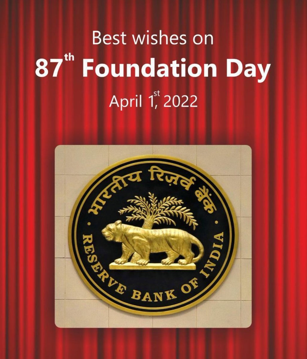 mckalra's tweet photo. Happy 87th RBI Foundation Day April 1 2022. The RBI is India's Central Bank and was founded on 1st April 1935 as a private bank. The RBI was nationalised in 1949 and steered India's economy through various turbulent periods of modern Indian History #rbi #indianeconomy #money https://t.co/cKnSNm4nQi