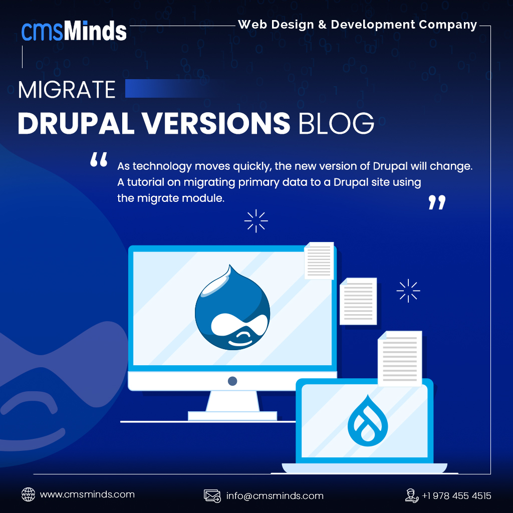 cmsminds's tweet image. As technology moves quickly, the new version of #Drupal will change. A tutorial on migrating primary data to a #Drupalsite using the 👨‍💻migrate module👩‍💻. Read more on👉 bit.ly/3qvTt3o

#cmsMinds #drupalmigrate #drupaldevelopmentcompany #hiredrupaladeveloper