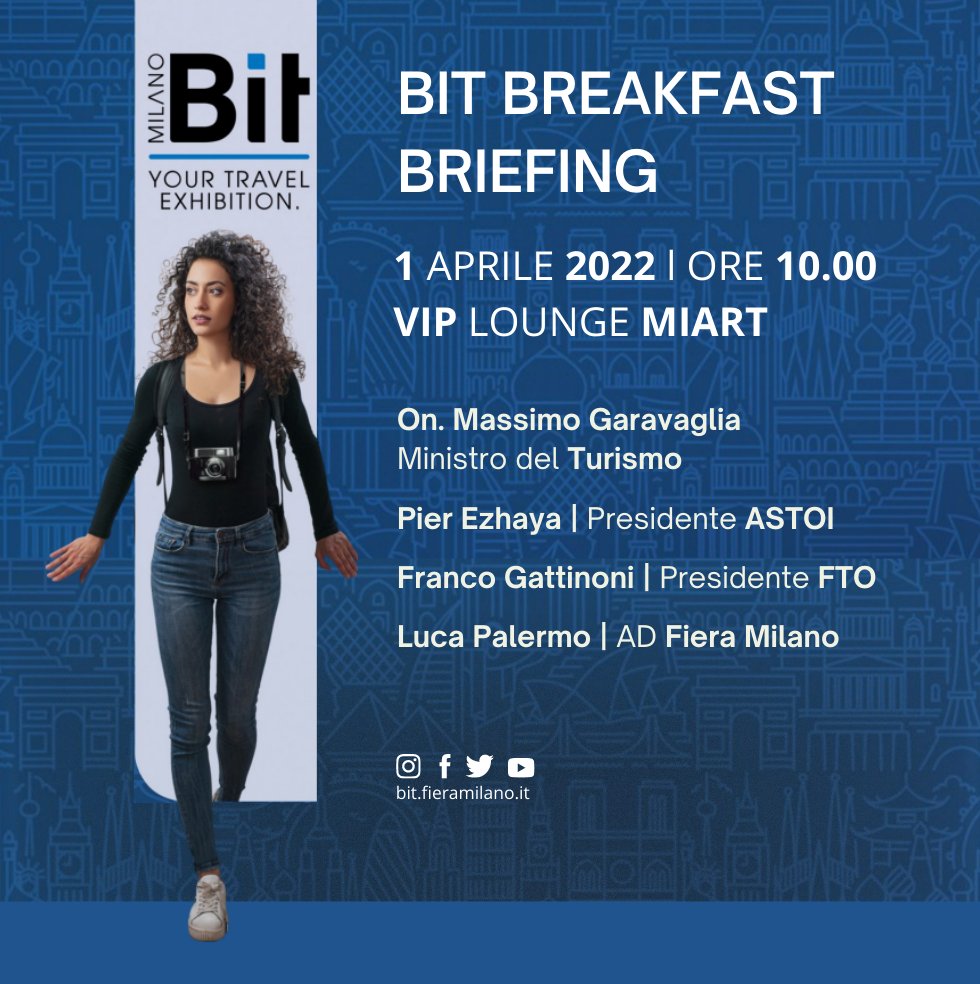 Astoi_it's tweet photo. BIT BREAKFAST BRIEFING
Il Presidente di #ASTOI Confindustria Viaggi, Pier Ezhaya, partecipa oggi come speaker alla Conferenza Stampa organizzata da @bitmilano, alla presenza del Ministro del Turismo - On. @massimogara. https://t.co/25FzVTGnH7