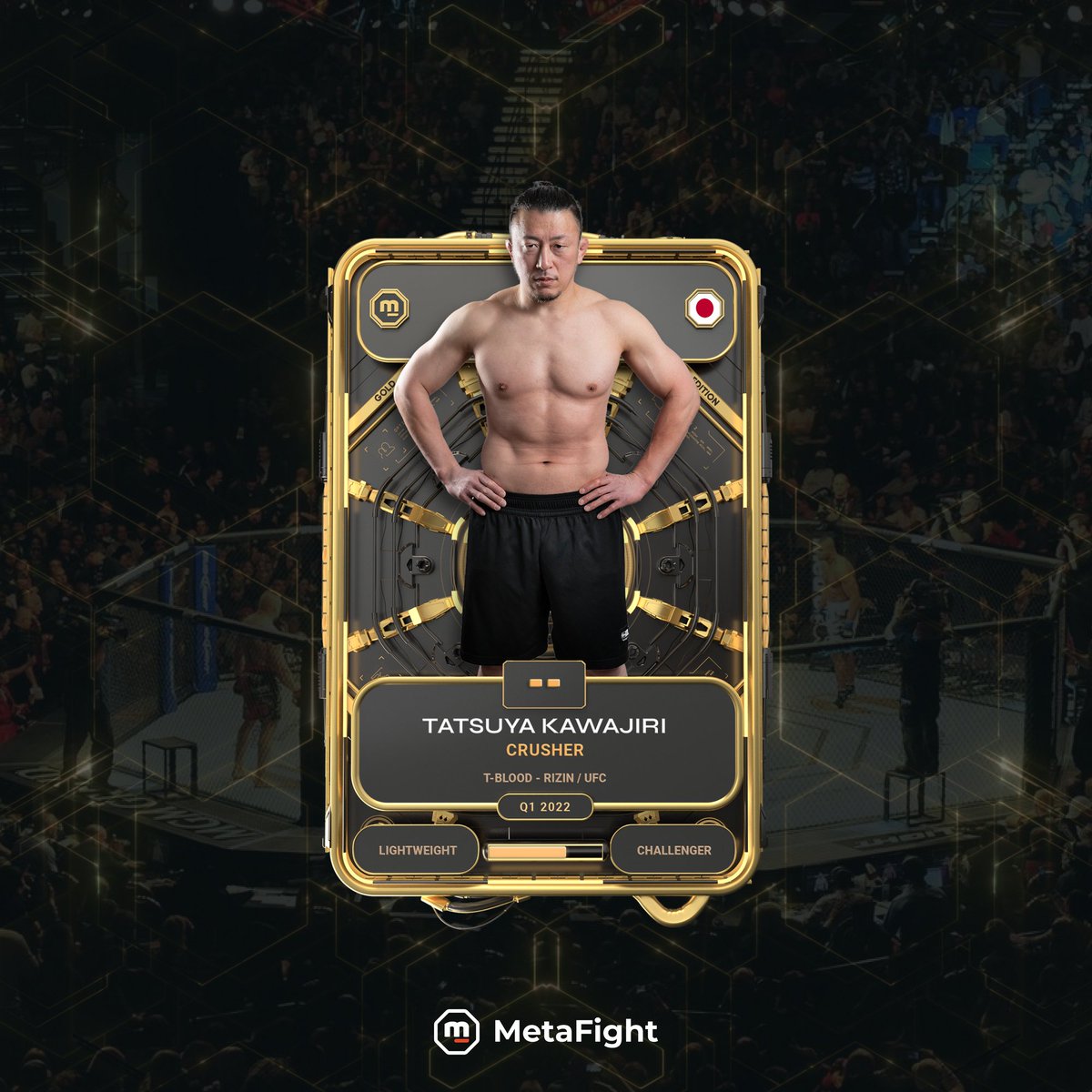 MetaFightOff's tweet photo. 🎁 1x WL spot to win for the reveal party
🥊 Welcome to Tatsuya Kawajiri, from T-Blood.
🤩 We're glad to have his card on #MetaFight
@CRUSHER_MMA https://t.co/6Oc1eBstXL