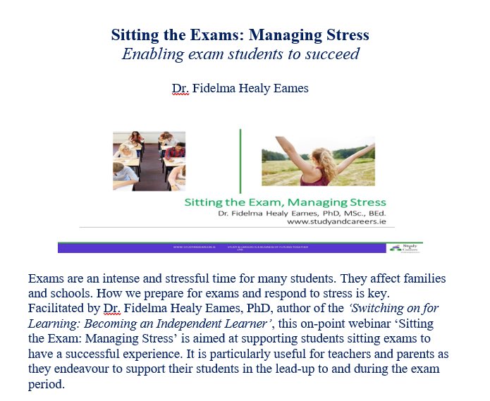 Director_DrumEC's tweet photo. Sitting the Exam, Managing stress - Webinar for teachers & parents.
Webinar โฆ@DrumcondraESCโฉ on April 7th at 7pm. Registration and full details at:
https://t.co/D9B0uSjWNK
โฆ@fidelma4Europeโฉ https://t.co/R3a5tVzrLi