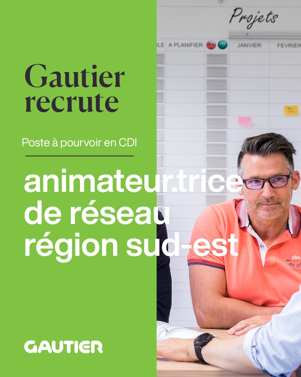 Rejoignez notre équipe commerciale et devenez animateur auprès de nos magasins franchisés du sud-est. Accompagnez nos partenaires dans leur développement #emploi 

Sur gautier.fr ► loom.ly/fcmXZKc
Directement sur LinkedIn ► loom.ly/eTA-V88