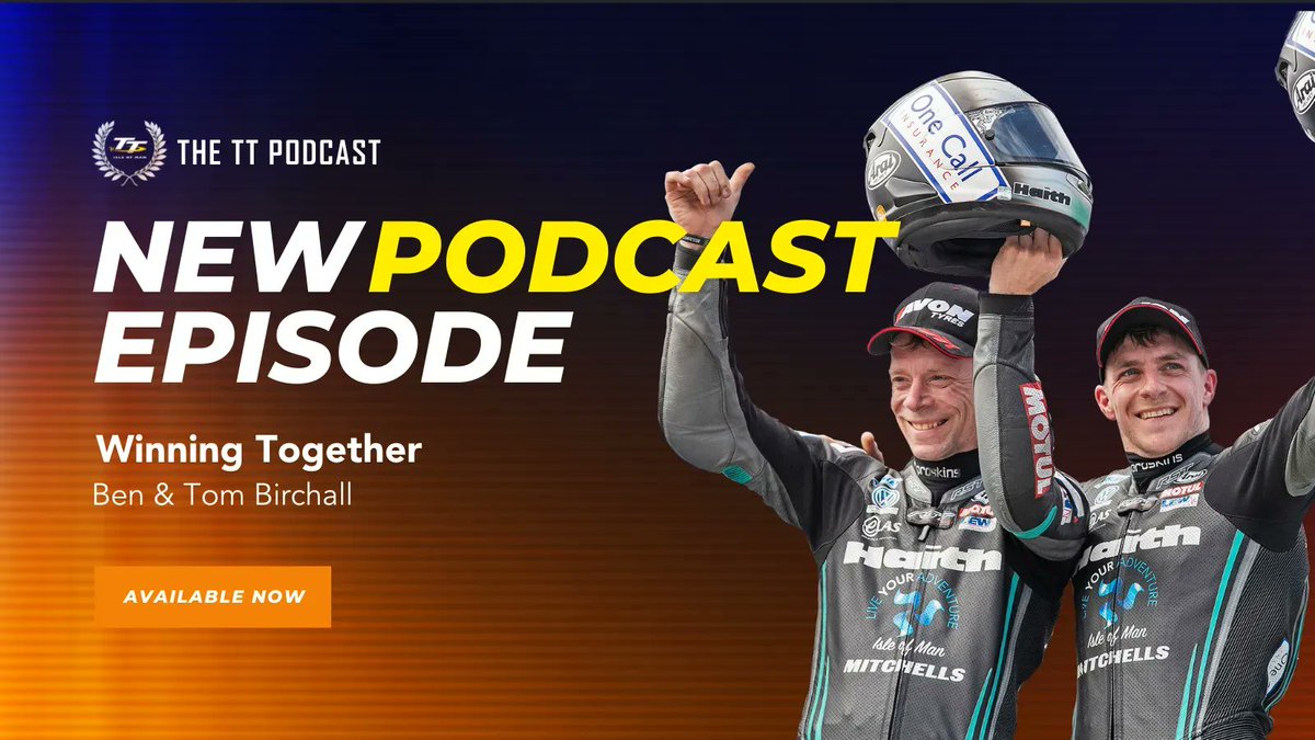 #TheTTPodcast Ep 7 is a double helping as Chris and Steve are joined by a dominant force in sidecar racing, <a href="/Birchall16/">Ben Birchall</a> and <a href="/16Tombirchall/">tombirchall.16</a>. With 10 TT wins under their belts, they show no signs of slowing down in this year's racing! 

Available now 🔗 bit.ly/3Lq8dZq