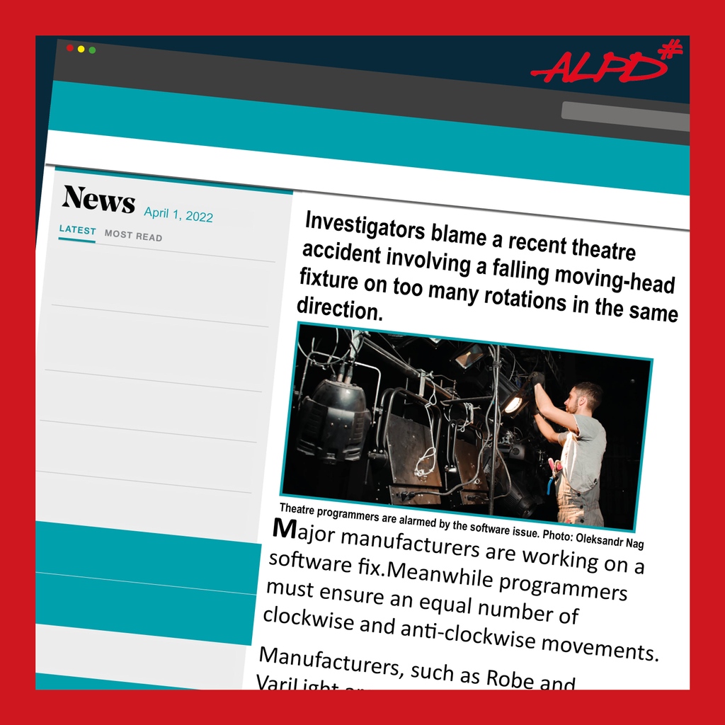 Investigators blame a recent theatre accident involving a falling moving-head fixture on too many rotations in the same direction.  
Major manufacturers are working on a software fix. Meanwhile programmers must ensure an equal number of clockwise and anti-clockwise movements.