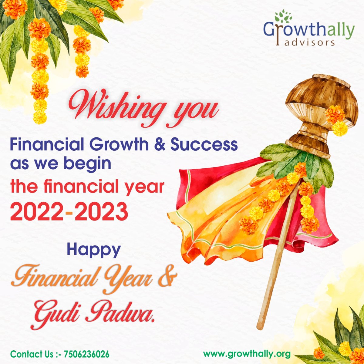 Growthally_Ltd's tweet photo. Growthally Advisors Family wishes you a 📈 Happy Financial Year &amp; Happy Gudi Padwa.
Visit https://t.co/jBUk4oLjtE or contact 7506236026 for free advice on business finance.
#Financialyear2022 #FinancialYear #gudipadwa
#financialconsultation https://t.co/oD7Asexy1q