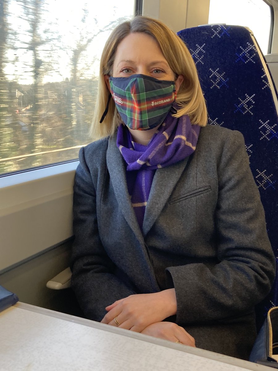 burdzeyeview's tweet photo. Scotland’s Transport Minister @JennyGilruth travelling on a ScotRail train to Glasgow this morning to join employees to celebrate @ScotRail becoming publicly owned and operated for the benefit of the nation #YourstoUse https://t.co/bAg3HT8BFt