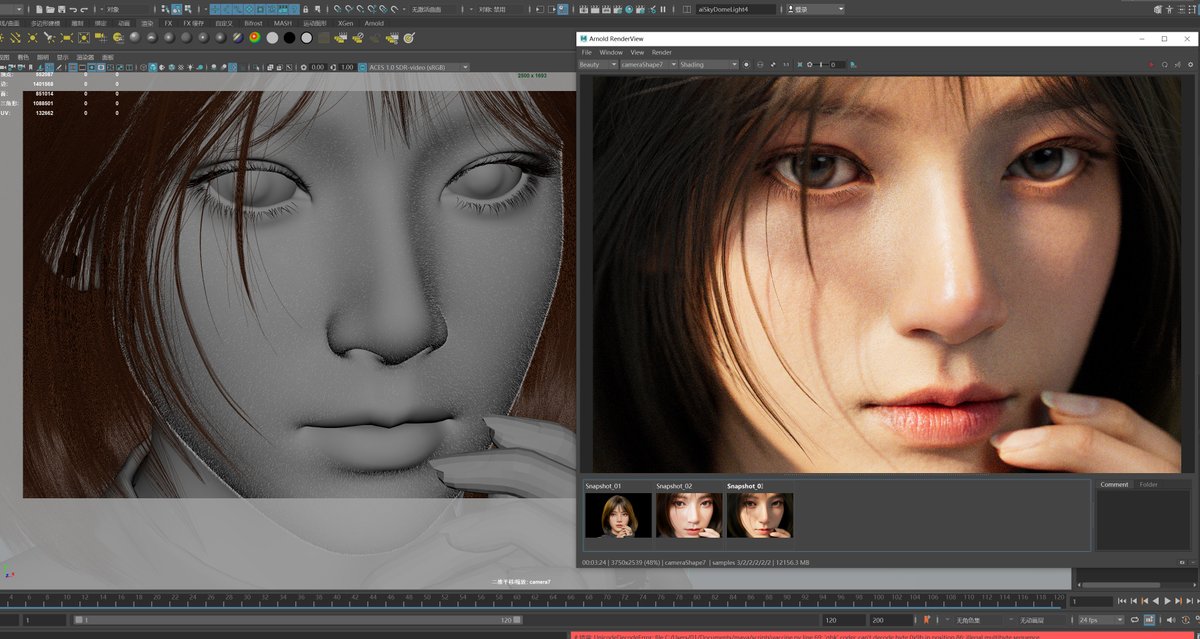 3dwonders's tweet photo. 80Level: Check out this realistic girl portrait created by glow Zhao in ZBrush and Maya. 

The artist has also made amazing models of Bruce Lee, Jim Carrey, and Captain America: https://t.co/25fWVHNaSi

#zbrush #maya #xgen #characterart #3dart #3dmodeli… https://t.co/jK4TxHEbFe
