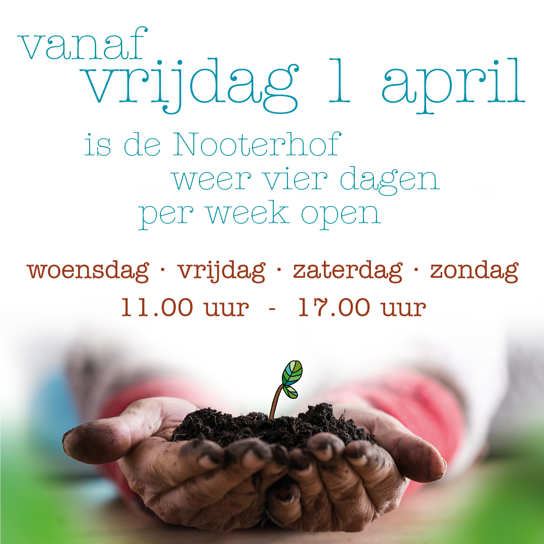 De #Nooterhof is weer 4 dagen per week open. 
Ook dit seizoen wordt het park onderhouden/ opengesteld met inzet van veel vrijwilligers. Kom lekker genieten van het ecologisch beheerde groen, de waterspeelplaats, gastvrije ontvangst bij Earthship, rust en groene activiteiten🌿.