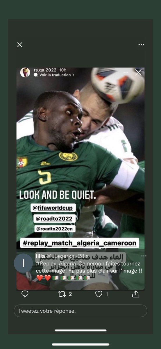 ZianideDz's tweet photo. Encore une fois, #Replay_Algeria_Cameroon https://t.co/FmYyA7guIs