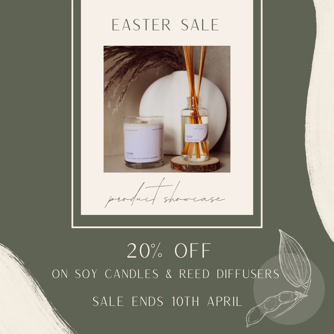 yeus_handmade's tweet photo. Our Annual Easter SALE is now on! Shop all Soy candles and Reed diffusers and get 20% OFF. Free Delivery over R1000 #GirlTalkZA #yeushandmade https://t.co/9CTRdVTOqK