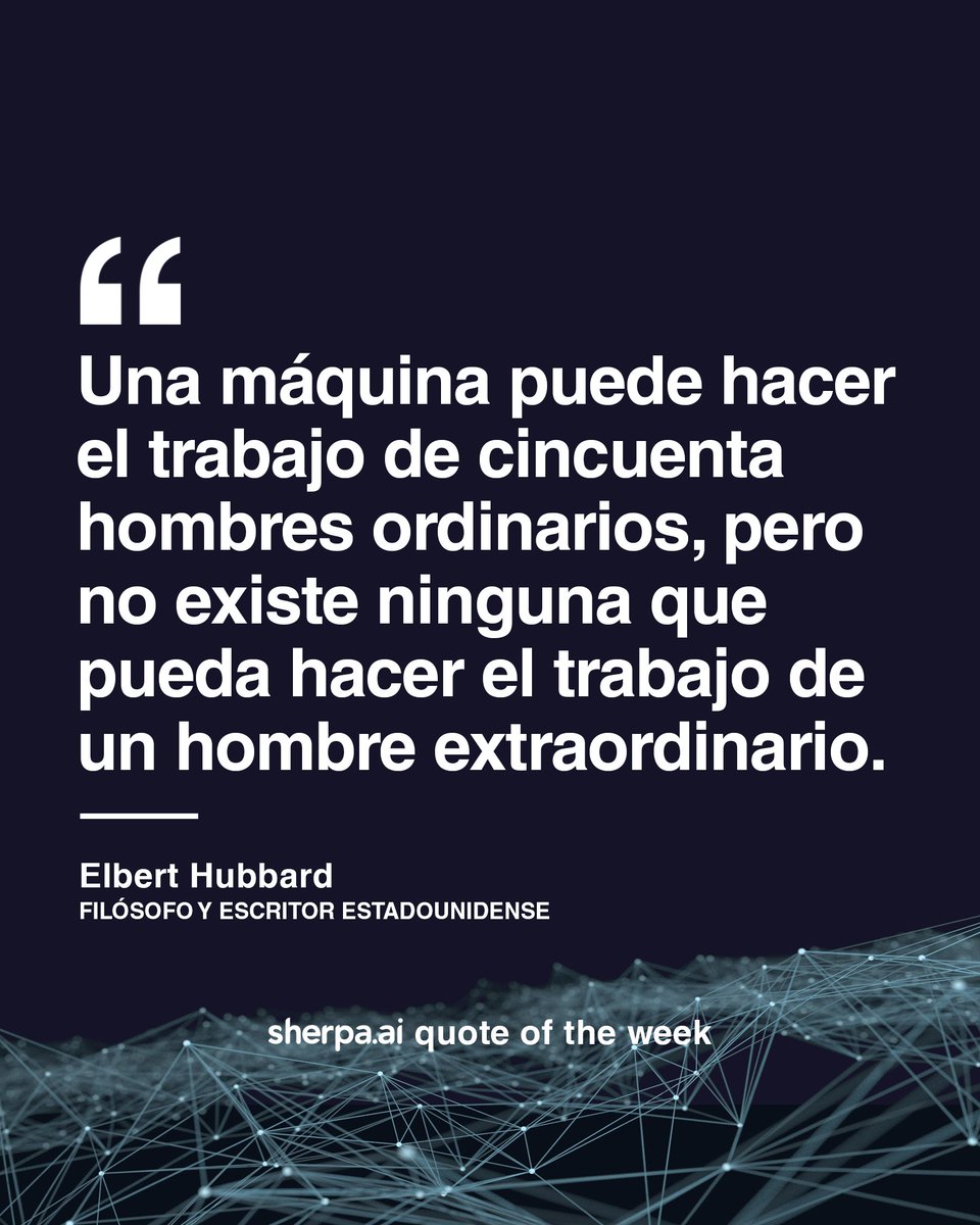 👋 Nos despedimos de la semana con una gran frase del filósofo  estadounidense Elbert Hubbard. ¡Dale LIKE si te ha gustado! ❤️ #AIQuote #IA  #InteligenciaArtificial #Inteligencia, image size:960x1200