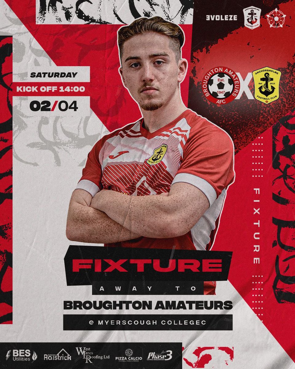 Anchorsholme FC (@anchorsholmefc) on Twitter photo โฝ๏ธ | NEXT UP โ
๐ฃ | "Back to league action"
๐ | Saturday 2nd April 2022
๐๏ธ | <a href="/BroughtonAFC/">Broughton Amateurs</a>
๐ข | 14:00
๐ | <a href="/mid_lancs/">Mid Lancs Football League</a> -
๐ | @myerscoughColl
๐ | #TheAnchors | anchorsholmefc.co.uk
๐ธ | <a href="/evoleze/">evoleze: Social Media Management</a> โฝ๏ธ | NEXT UP โ
๐ฃ | "Back to league action"
๐ | Saturday 2nd April 2022
๐๏ธ | <a href="/BroughtonAFC/">Broughton Amateurs</a>
๐ข | 14:00
๐ | <a href="/mid_lancs/">Mid Lancs Football League</a> -
๐ | @myerscoughColl
๐ | #TheAnchors | anchorsholmefc.co.uk
๐ธ | <a href="/evoleze/">evoleze: Social Media Management</a>
