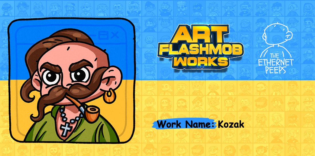 People from all over the world are awed by the bravery of the #Ukrainians 🇺🇦
Real Cossacks! ⚔️🛡️

✅#NFT art flashmob 👉 coda.io/@rsg/peeps-ua
✅#Mint 👉 ethernetpeeps.com

#SupportUkraine #Crypto #NFTCommunity #NFTart #OpenSeaNFT #cryptocurrecy #DeFi #cryptotrading #ETH