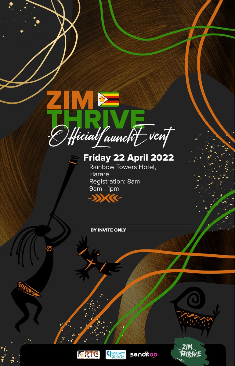 The official launch of #ZimThrive is finally here! At this invite only, one-off event, we'll announce our programmes &amp; meet the many who are interested in our vision and activities. Thanks for sticking with us &amp; believing in what we're doing.
#togetherZimbabwean #feelGoodZimbabwe