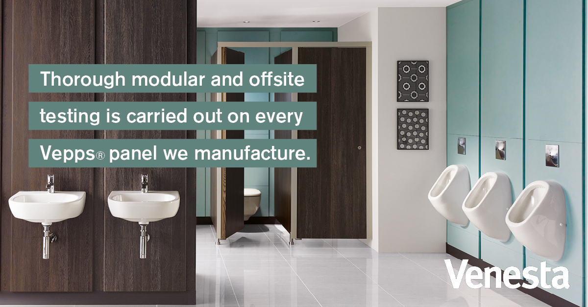 venestawashroom's tweet photo. Did you know that each and every #Vepps panel is rigorously #tested at our factory? We check all the #sanitaryware for any potential leaks to ensure you receive the highest quality product on every job. Download the Vepps brochure to find out more: https://t.co/kTFqWDXRiX. #IPS https://t.co/0hiRdqbKh8