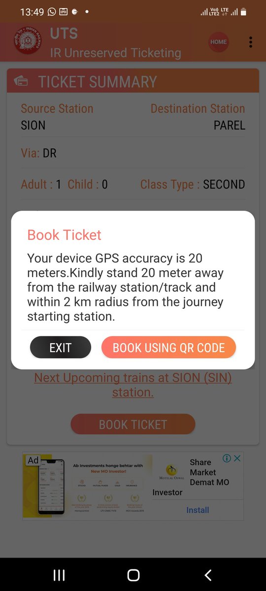 ranjitsanjay's tweet photo. @MumbaiLocals Whenever I try to book local train tickets from UTS it asks so many diffrent things to do  stand 20 meters away or stand 5 meters away this is very bad and I not able to book tickets what's the use of App https://t.co/qFGj7Qqcfh