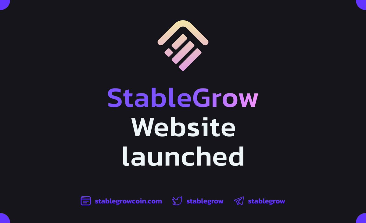 stablegrow's tweet image. 🔘 StableGrow. Website launched!

stablegrowcoin.com

#BNB #BSC #BinanceSmartChain #BSCGems #StableGrow