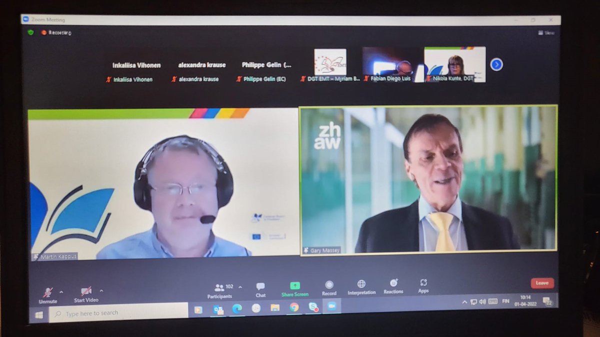 #EMTNet meeting continues with key topic: Accessibility in translation. Gary Massey &amp; <a href="/Martinet/">Martin K.</a> from @ZHAWLinguistik present ‘Transcending barriers with technology: Teaching accessible communication’