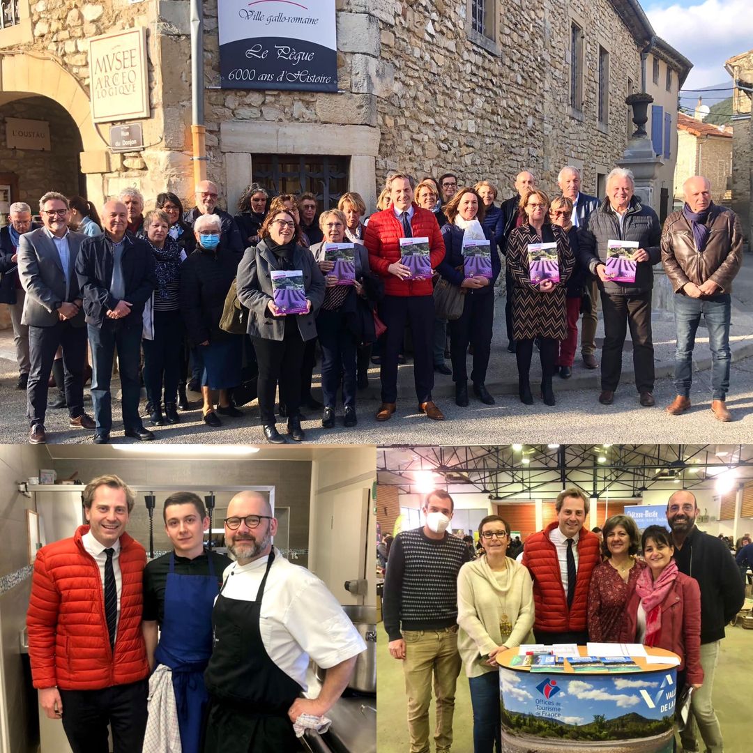 paulberard26's tweet photo. @La_drome est dynamique 🚀 ! Présentation du guide de l’Office de Tourisme - Pays de Grignan Enclave des Papes (Le Pègue) ; bravo ! à Alexis Martin, meilleur apprenti cuisinier de France 2022 et Sébastien Bonnet : 1 étoile ⭐️ au Michelin 2022 Le Kleber (Grane). #PlusProcheDeVous! https://t.co/HJNstyQOou