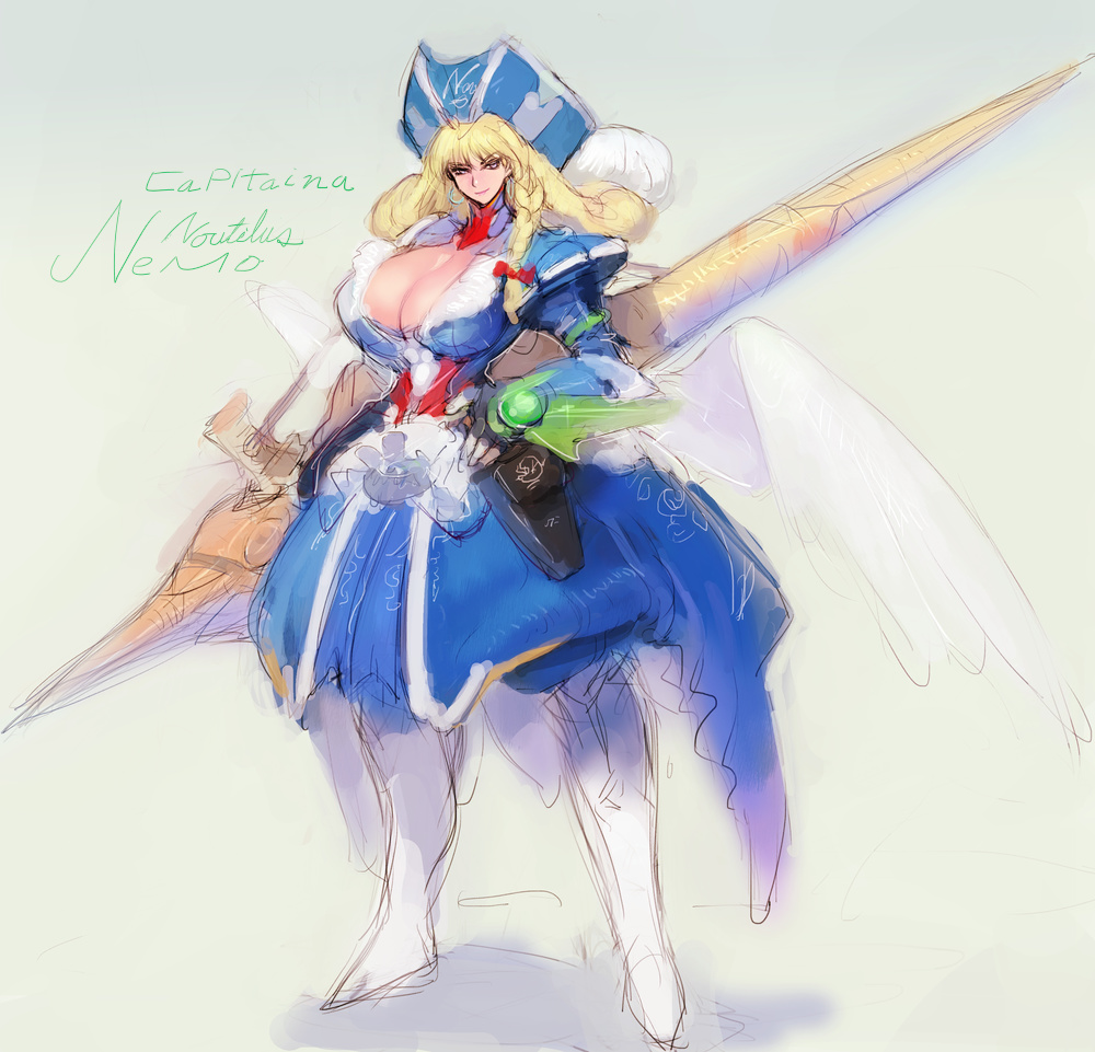 ノーチラス二世号とネモ船長(女性) 