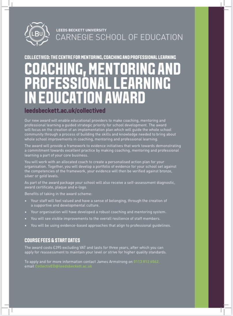 CoachJasmine's tweet photo. #FridayCollaboration #ScotlandCoachingInEducation
@gcieducation partners @CollectivED1
Coaching, Mentoring and Professional Learning in Education Award, with a coach supporting your application process.
More info at https://t.co/PI81Q1g3q2 https://t.co/228Vp80qOW