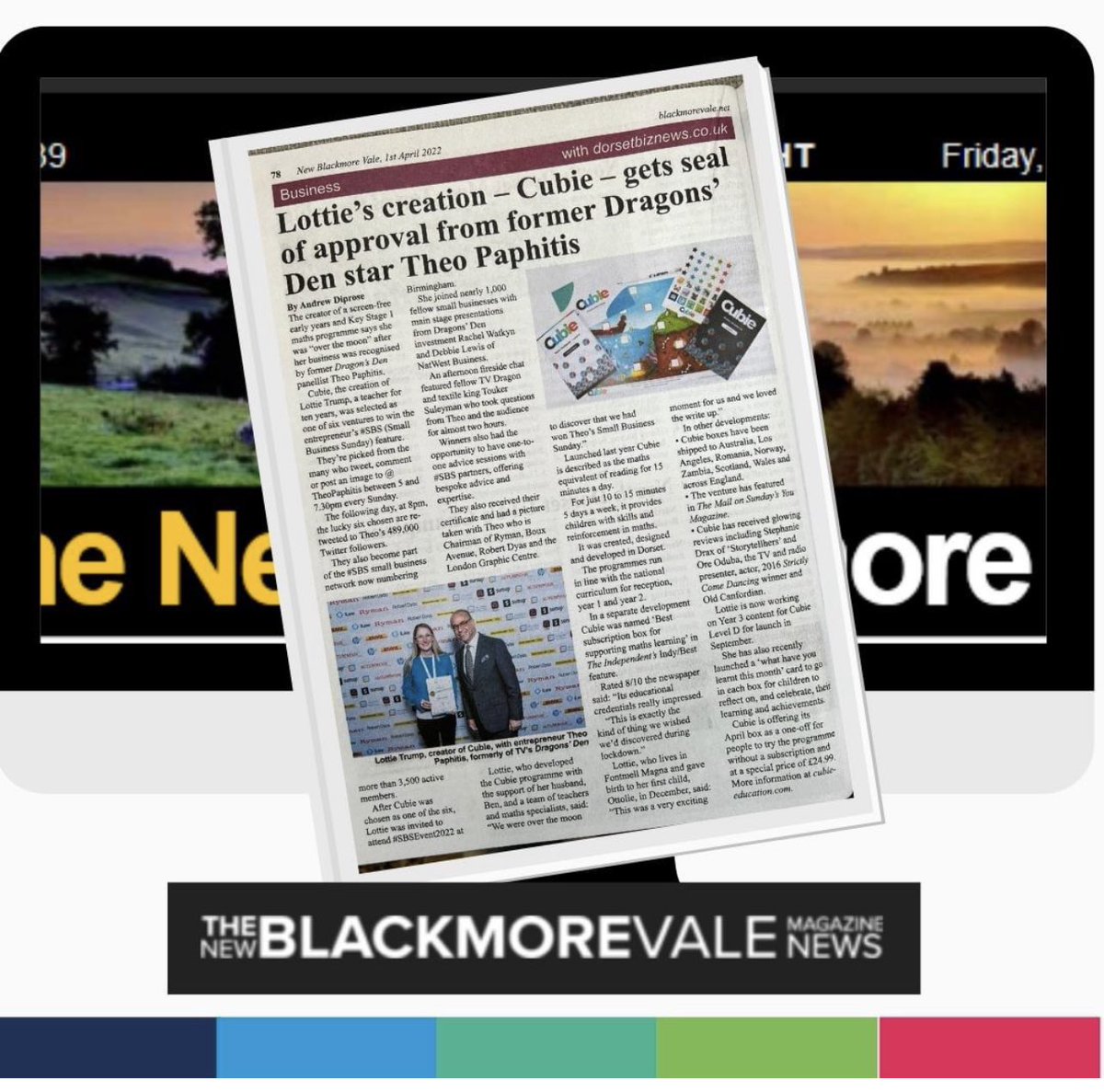 CubieEducation's tweet photo. This is no April Fool! 😉

Thank you to @thenewbmv for sharing our brilliant news!

Here at Cubie we are so proud to call ourselves SBS Winners!

Find out all about Cubie's success in the latest edition of The New Blackmore. #sbswinner @TheoPaphitis @TheSBS_Crew @dorsetbiznews https://t.co/H5wpTaiNRf