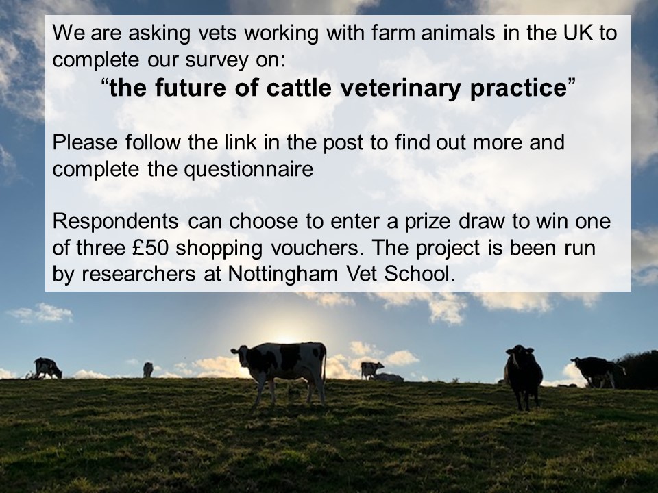 Vets working with farm animals in the UK - please share your thoughts on the future of cattle practice in our survey nottingham.onlinesurveys.ac.uk/future-of-farm…