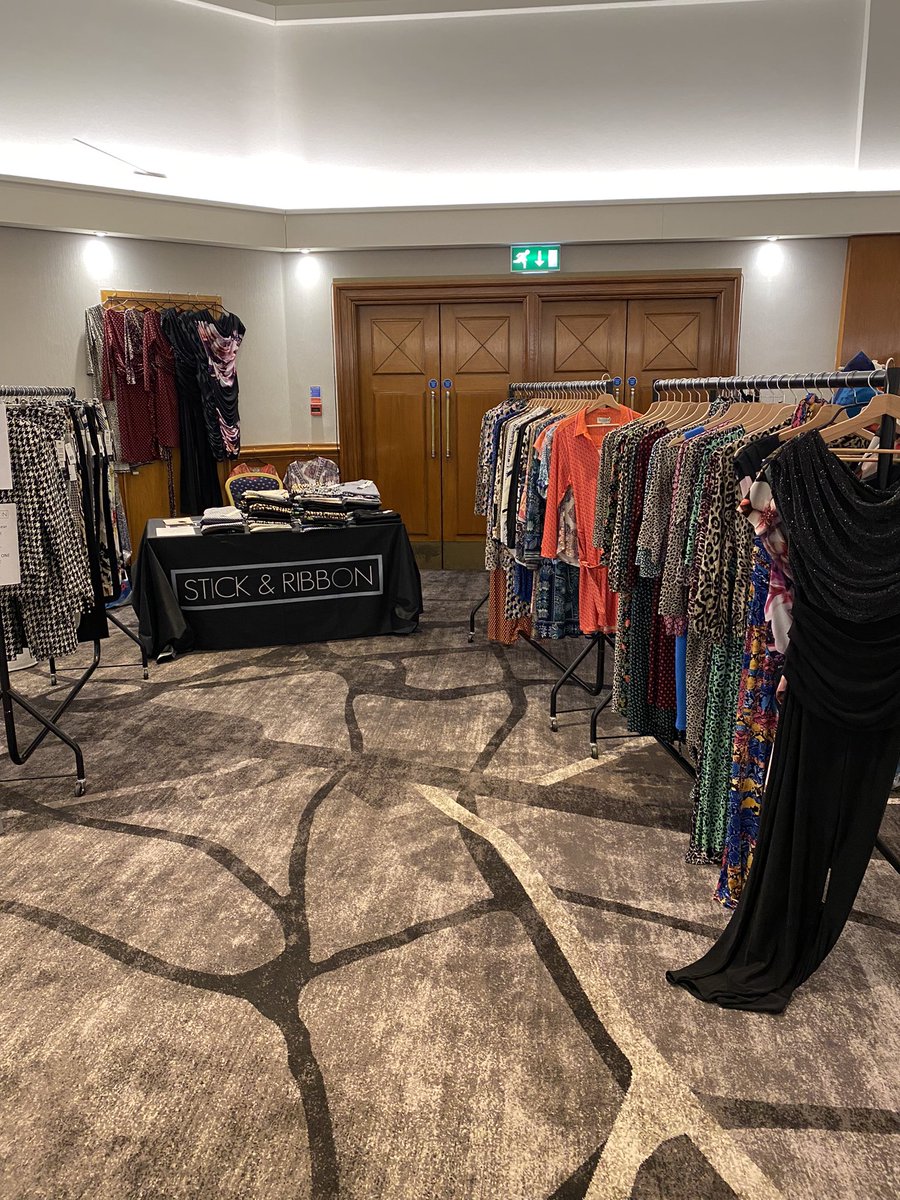 All set up to welcome the ladies <a href="/women_oftheyear/">Women of the Year Luncheon & Awards</a> this morning!  Happy shopping! #woty2022 🛍🛍🥂🥂