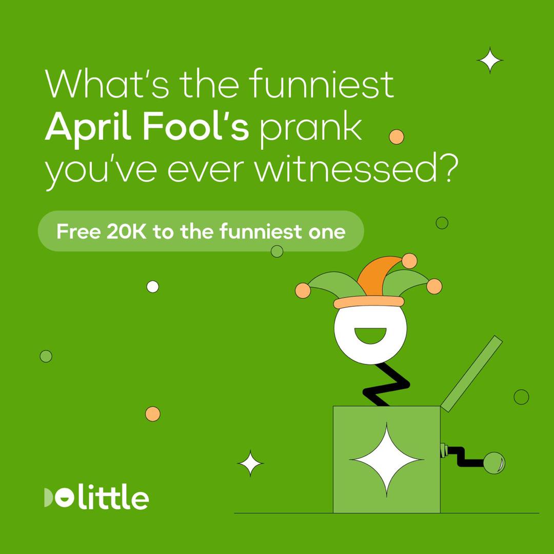 trylittleapp's tweet image. Want to win 20k by the end of today? Tell us the funniest or a memorable April fool's day prank you've witnessed. Also you have to tag at least one friend in the comment section. May the best one win 👍. #TryLittle #HappyNewMonth #AprilPost #KidsFinance