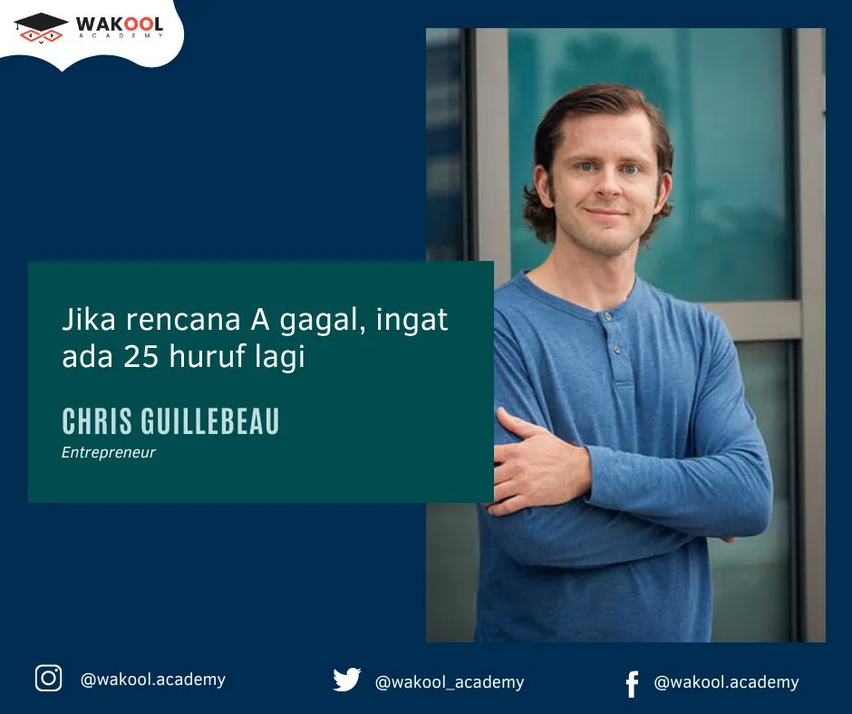 wakool_academy's tweet photo. Untuk mencapai kesuksesan, semua orang akan menyusun sebuah rencana. Namun, jika rencana A yang telah disusun gagal, jangan berkecil hati. Sebab, masih banyak rencana B, C, D hingga Z yang bisa disusun
#wakool #wakoolacademy #onlinecourse #quote #quotesoftheday #quotes #sukses https://t.co/Vw3rDJTX0i