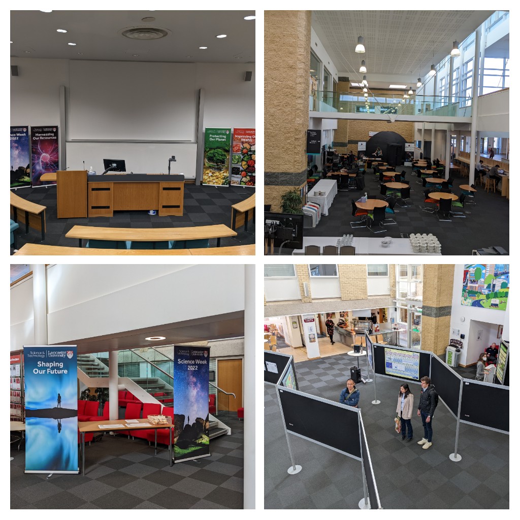 jan_e_grabowski's tweet photo. Preparations are well underway for the last day of @LancsUniSciTech Science Week 2022. We have a poster session from 10am, speed talks from our PG researchers at 11am in LUMS LT1, are joined by @LUniverse__ and @HUniqueProject and close with prizes at 1.30pm. #luscienceweek22 https://t.co/83u9nU4tpK