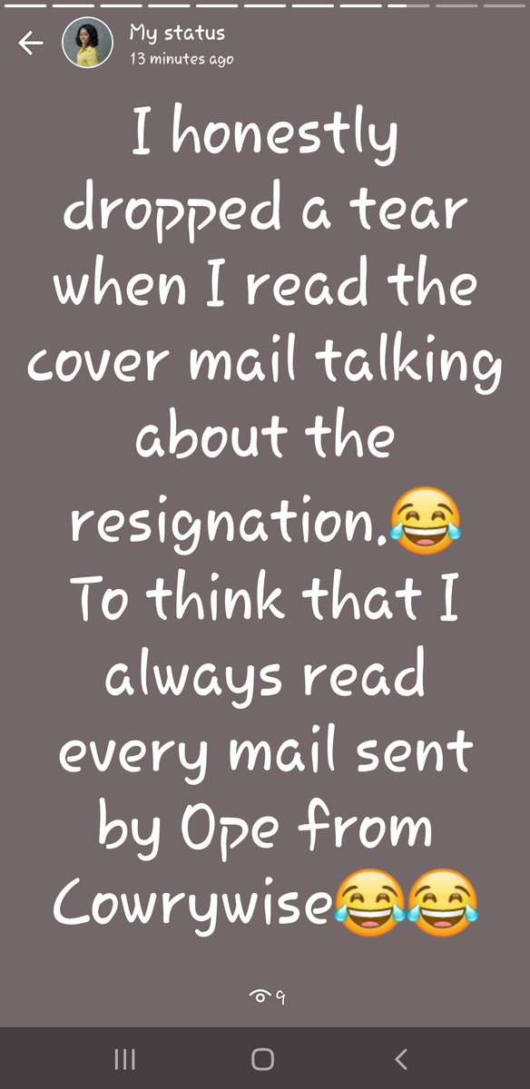 herdiolarh's tweet photo. So this was me ranting on my WhatsApp status this morning 🤣🤣. @cowrywise please take it easy on your clients. You almost gave me hypertension this morning....#Opefromcowrywise https://t.co/OXNJGcOgFI