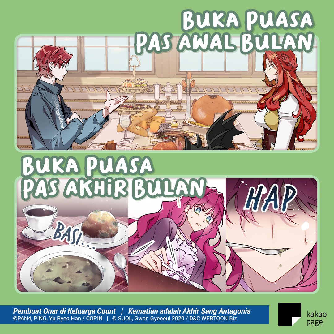 Selamat menjalankan ibadah puasa, bagi yang melaksanakan!!

Yok patungan yok buat gopudin penelope INTELTANTE (ind*mi telor tanpa telor) buat buka puasa!

#kakaopage #kakaopageindo #webtoon #manhwa #manhwameme #meme #memekomik #komik #temukanceritamu