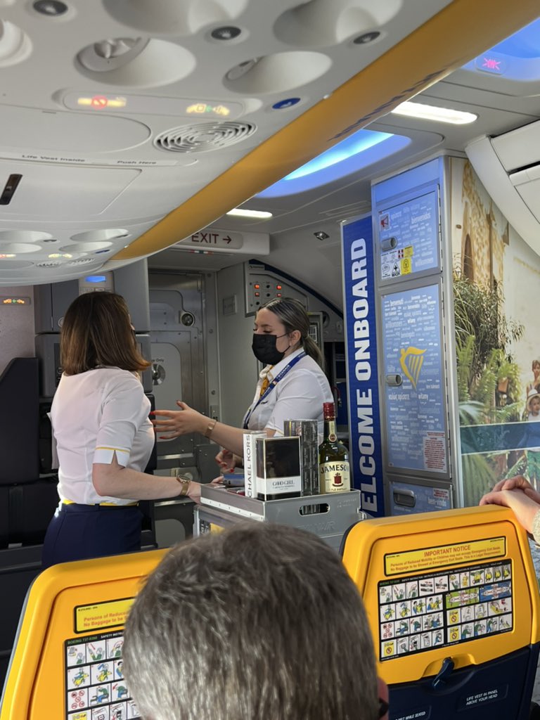 They’re selling booze and cigs on the plane on the way to my country of origin. I couldn’t be more proud. 🍀