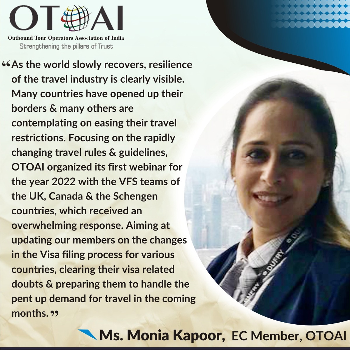 OTOAI_India's tweet photo. As the world slowly recovers, resilience of the travel industry is clearly visible. Many countries have opened up their borders &amp; many others are contemplating on easing their travel restrictions.
.
.
.
.
.
.
.
#COVID19 #OTOAI #reopening #travelengland #pandemic #outbound #travel https://t.co/HW73js2Xbz