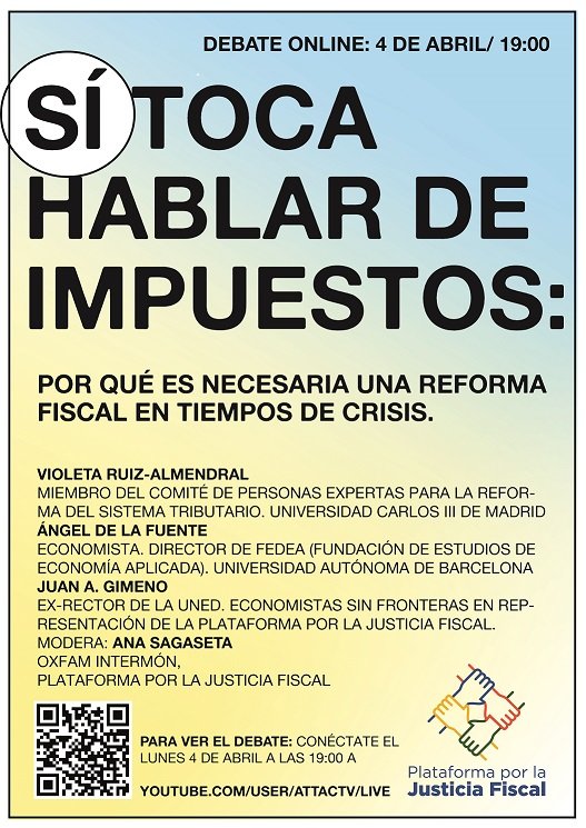 XJusticiaFiscal's tweet photo. Este lunes te invitamos a un debate para conocer por qué es importante, en medio de esta crisis, hablar de #impuestos. #AhoraSíToca. Más info: https://t.co/xc3kg83VFH https://t.co/DtMJrTkzua