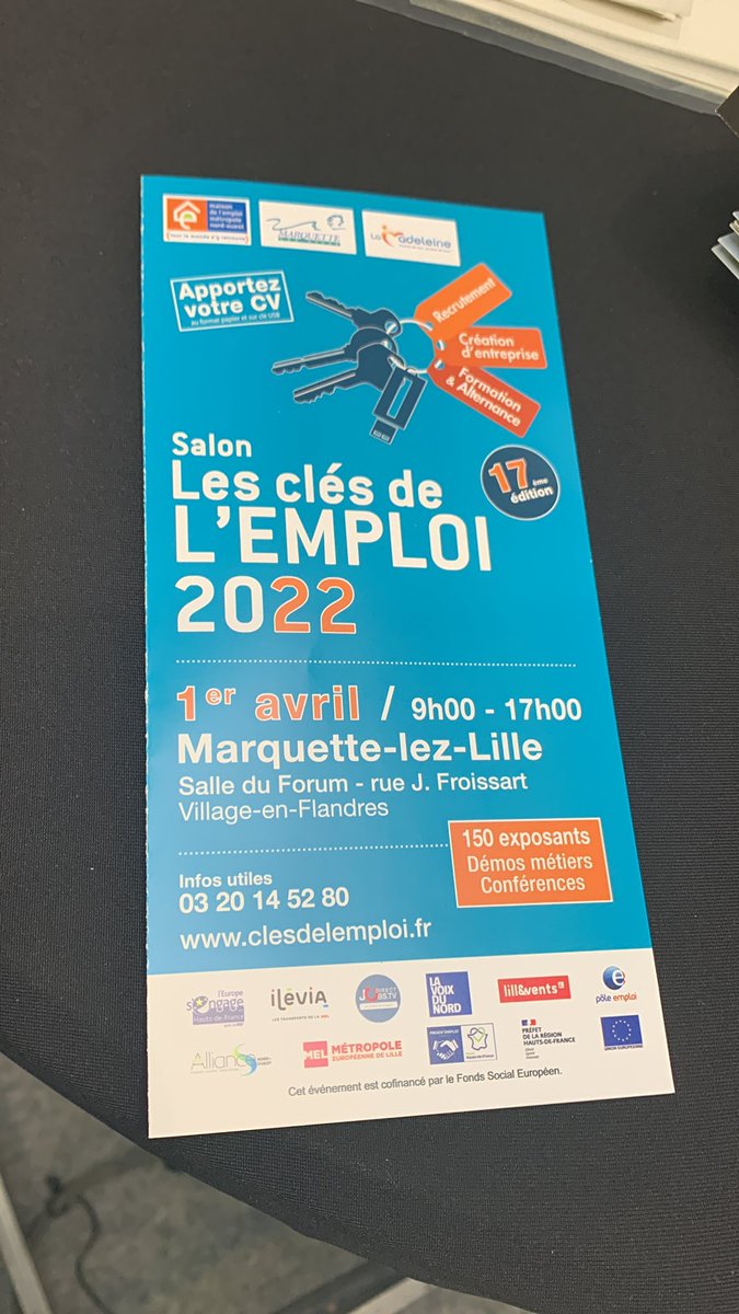 La Ruche aux opportunités by La Madeleine se délocalise!
Hors les murs ce jour au Salon les clés de l’emploi de Marquette Lez Lille
👉🏻3 sessions animées au plus près du terrain et de l’emploi
❓10h30- 14h &amp; 15h30,Rdv salle B
Déjà 18 demandeurs d’emploi en ont bénéficié ce matin!