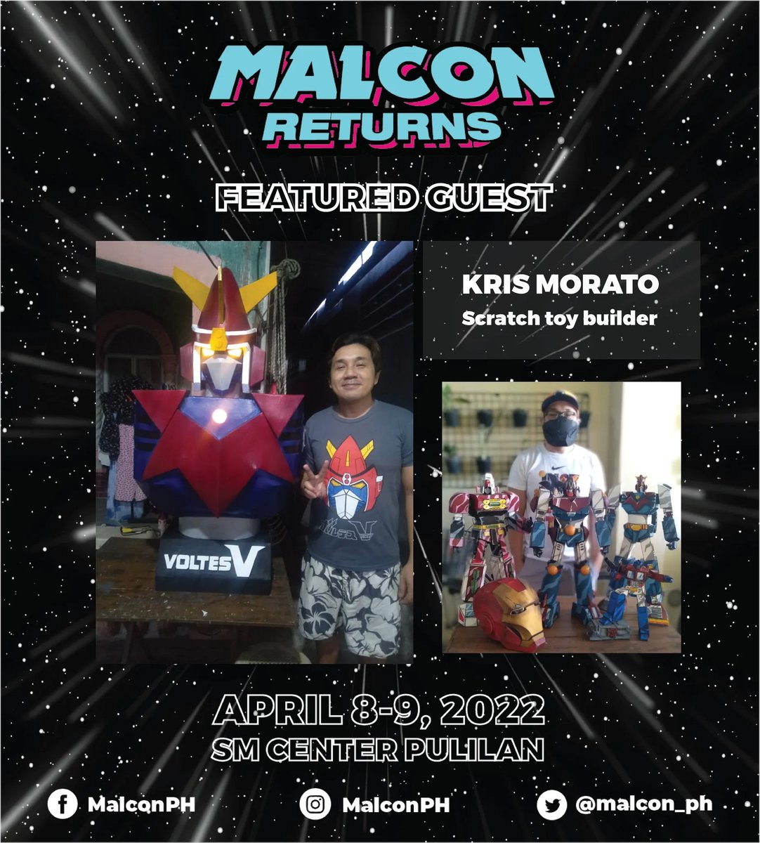 malcon_ph's tweet photo. #SHARE: To highlight the ingenuity of Maloleños, one of the featured guests of "MALCON RETURNS" is scratch toy builder Kris Morato, who made countless figures from rubber matting.
#MALCON2020 #MALCONRETURNS #MALCONCOSPLAY
Read more: https://t.co/Wm2dTqDoFu https://t.co/nYA9vG1Uqk