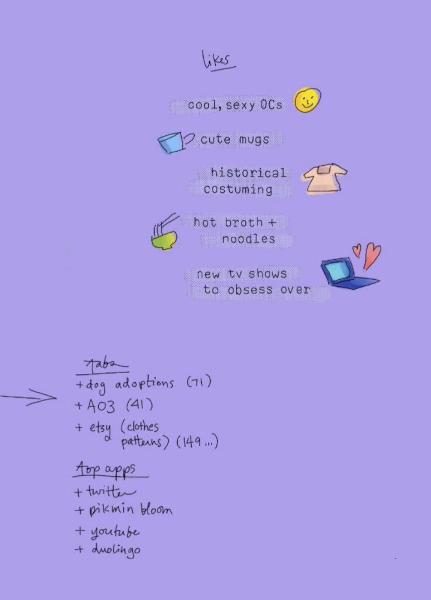 lemonlette's tweet photo. 📂 𝚊𝚋𝚘𝚞𝚝
 ∟ 🖍️ — I only draw whatever the two hyper specific things I currently enjoy are
      🧶— I sew now
      📒 — I am still a 🐀, though I am always growing and changing and becoming myself. That's nice, right? https://t.co/czWzihYE16