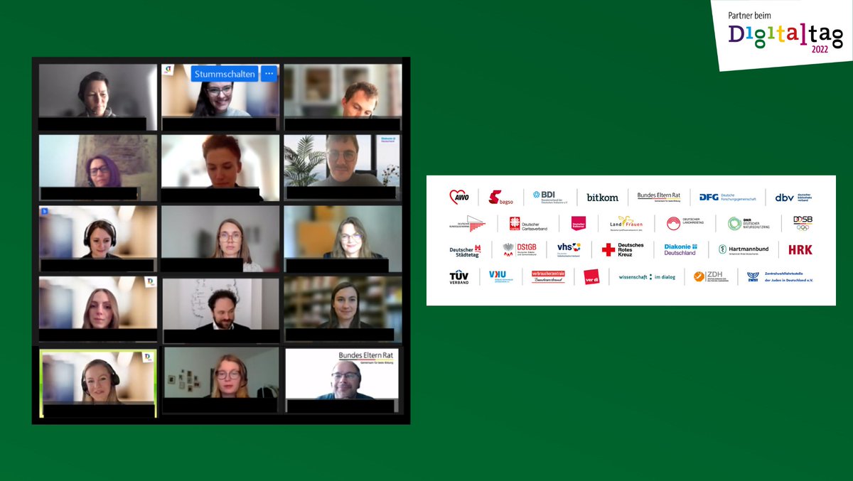 DigitaltagDE's tweet photo. Am Mittwoch ist das Partnerplenum der Initiative #DigitalFürAlle zusammengekommen.🤝 Wir freuen uns auf die weitere gemeinsame Organisation des #Digitaltags am 24. Juni.✨
👉 Ihr wollt den #Digitaltag mitgestalten? Dann meldet jetzt eure Aktion an: https://t.co/ZAF4EtJNu0 https://t.co/1co2fvHxTi