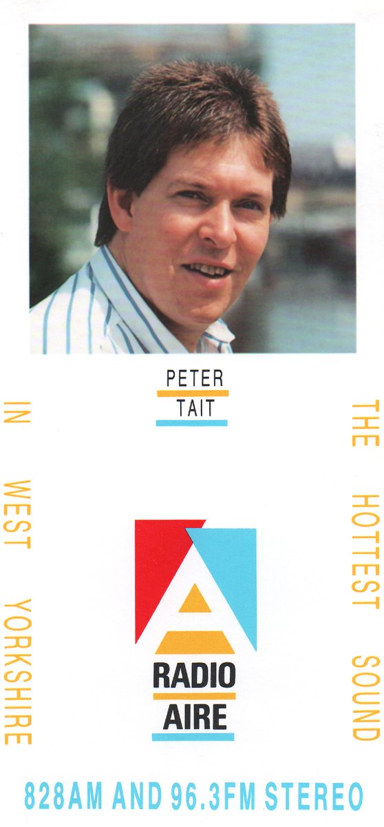 AnorakAttic's tweet photo. Last for today's #PhotocardFriday is the brilliant Peter Tait at #RadioAire in 1989

After 5 years at Trent, he joined the relaunched Radio Caroline in 1983 before moving to Leeds and Aire in 84. 

He switched to #Magic828 in 1990, where he stayed until his untimely death in 2002 https://t.co/GST253PSAb