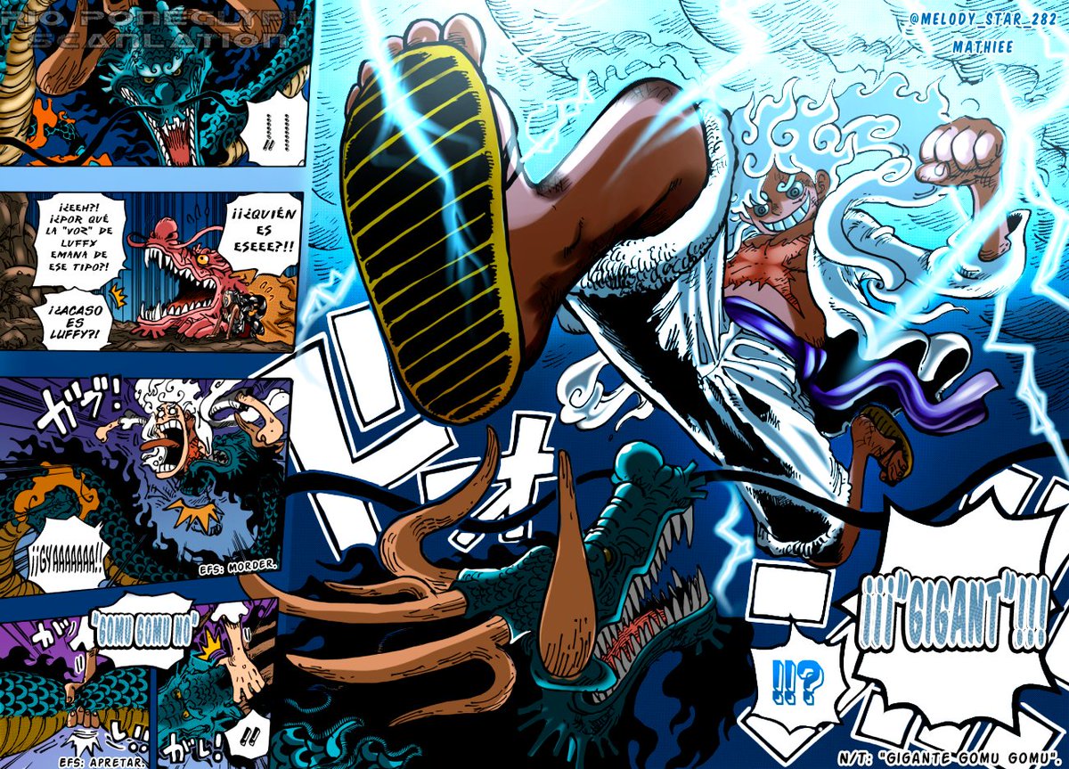 Melody_Star_282's tweet photo. #ONEPIECE #ONEPIECE1045 #حرق_ون_بيس Coloreado del capítulo 1045. LUFFY GIGANT!!! EL ESPERADO LUFFY GIGANTE!!! https://t.co/KzaiTQaLZN