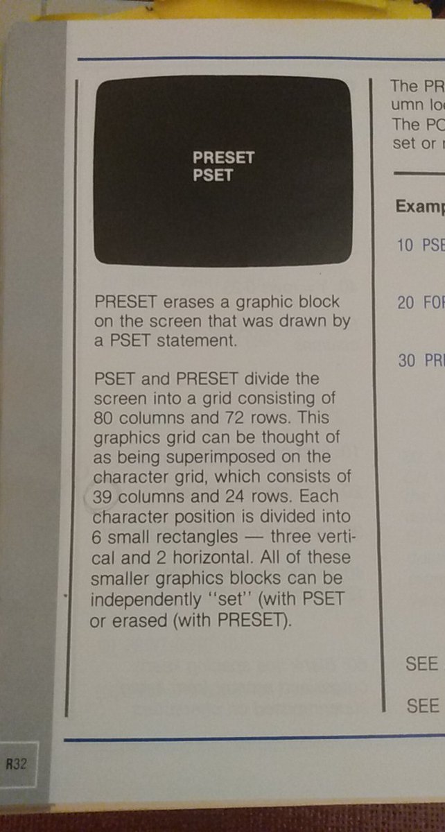AquariusRevival's tweet image. Worth noting about the #MattelAquarius - I just found a new typo in the same manual I've used since 1988. #CyanDumpsterFireOfLove
(pg R32: the side box says "...39 columns and 24 rows." It should be 40cx24r.) #AnalogProgramming