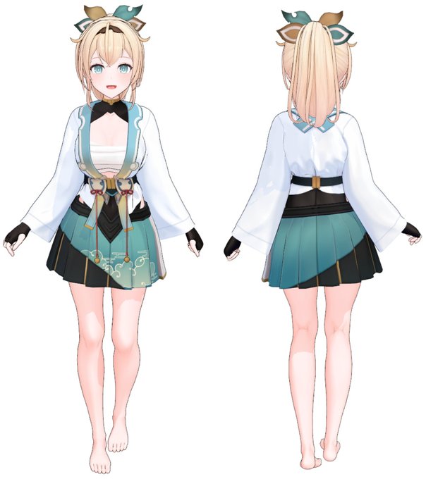 ・ウェイト調整
・スカート テクスチャ模様追加
・データ整理、モデル出力
なんとかここまでできました～🤗
スカートの模様も間に合って良かったです
すぱっつをprprしていってね😋
https://t.co/4s3xMN0lRg 