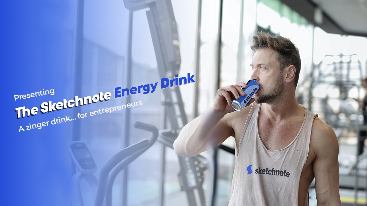 SketchnoteCo's tweet photo. We're so stoked to announce our newest offering, The Sketchnote Energy Drink. It's an energy drink created for entrepreneurs! 🚀💯 https://t.co/n3fbkSVHBj