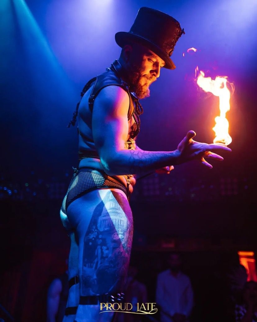 HausOfCabaret's tweet photo. Ready for a night of fire with @shadeflamewater 

We have an amazing week of performances coming up from Thursday to Saturday with @amb_d .⁠
⁠
⁠Tickets are available via the link in bio or call 020 7482 3866⁠.⁠
⁠
📷@brett_d_cove https://t.co/0fnrK5XYJX
