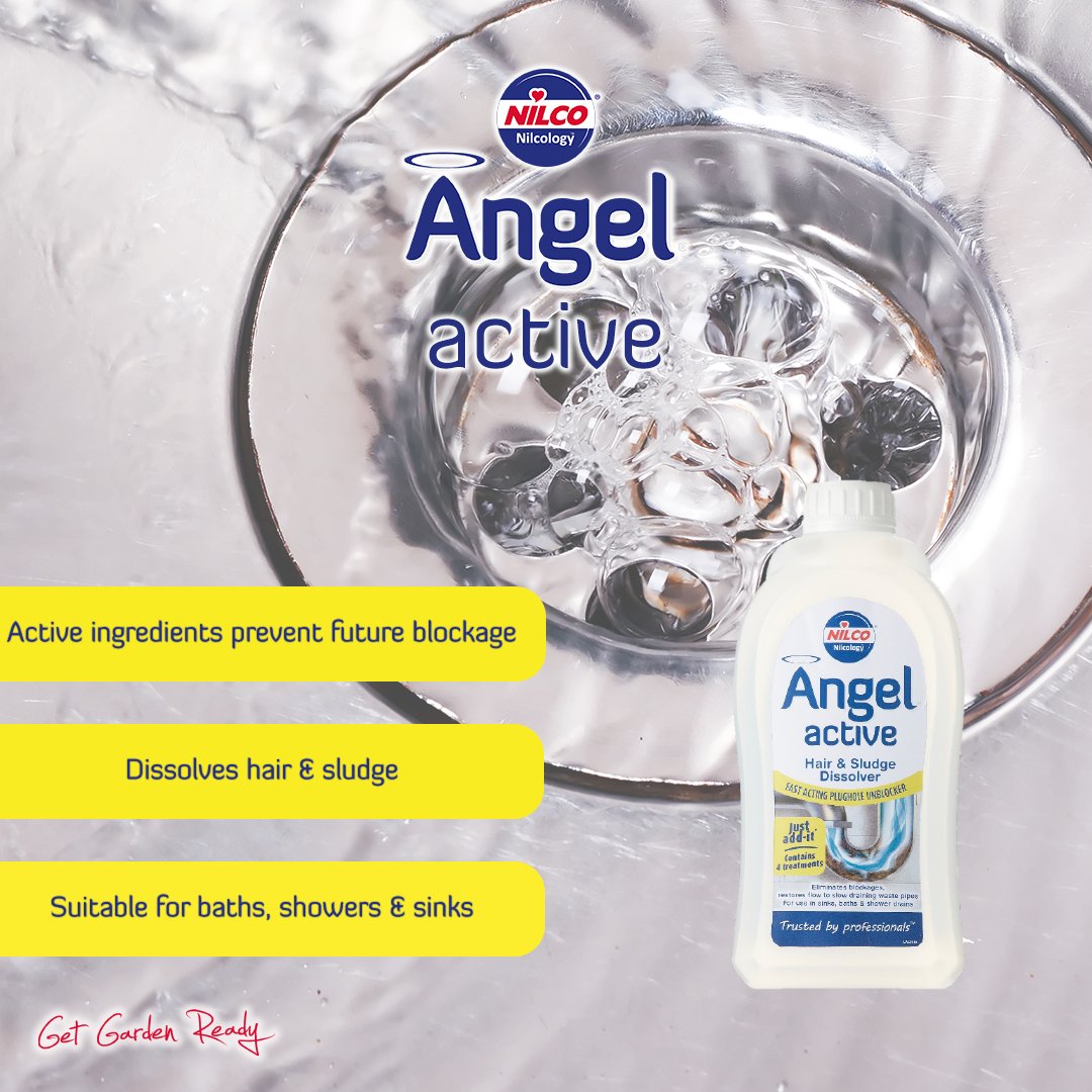 Keep showers, sinks and bath drains running freely with Nilco Angel Active Hair &amp; Sludge Dissolver 🚽🏡 The ready to use formulation is suitable for use in showers, bathroom sinks and bath drains - just add it!

Get yours today directly from our website ➡ bit.ly/3NaMjeg