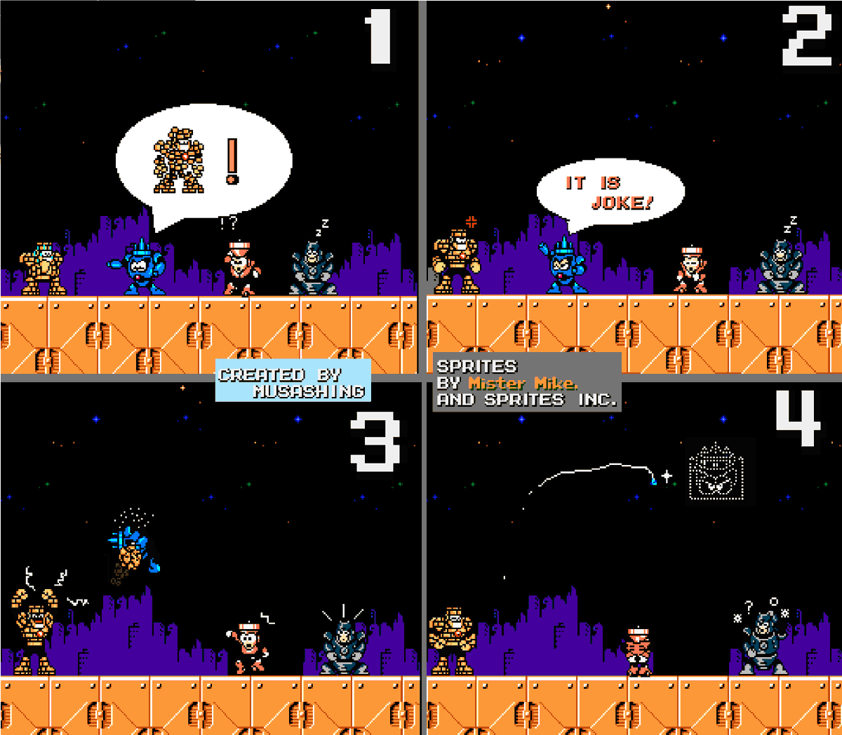 Musashingman's tweet image. 嘘をついてバチが当たったニードルマンです。
#ロックマン #ロックマン3 #ロックマン5 #ニードルマン #ハードマン #タップマン #ストーンマン