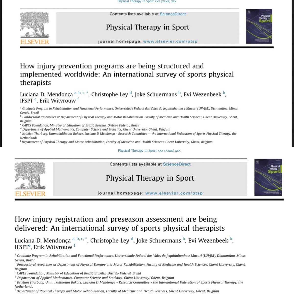 Waking up today with great news! Last study from my experience at <a href="/ugent/">UGent</a> was accepted! A Delphi approach with incredible team of co-authors 😍! After some bad news in the process of publishing this Delphi study, now finally I close this cycle! Thanks <a href="/ErikWitvrouw/">erik witvrouw</a> and <a href="/IntFSPT/">IFSPT</a> 🤩